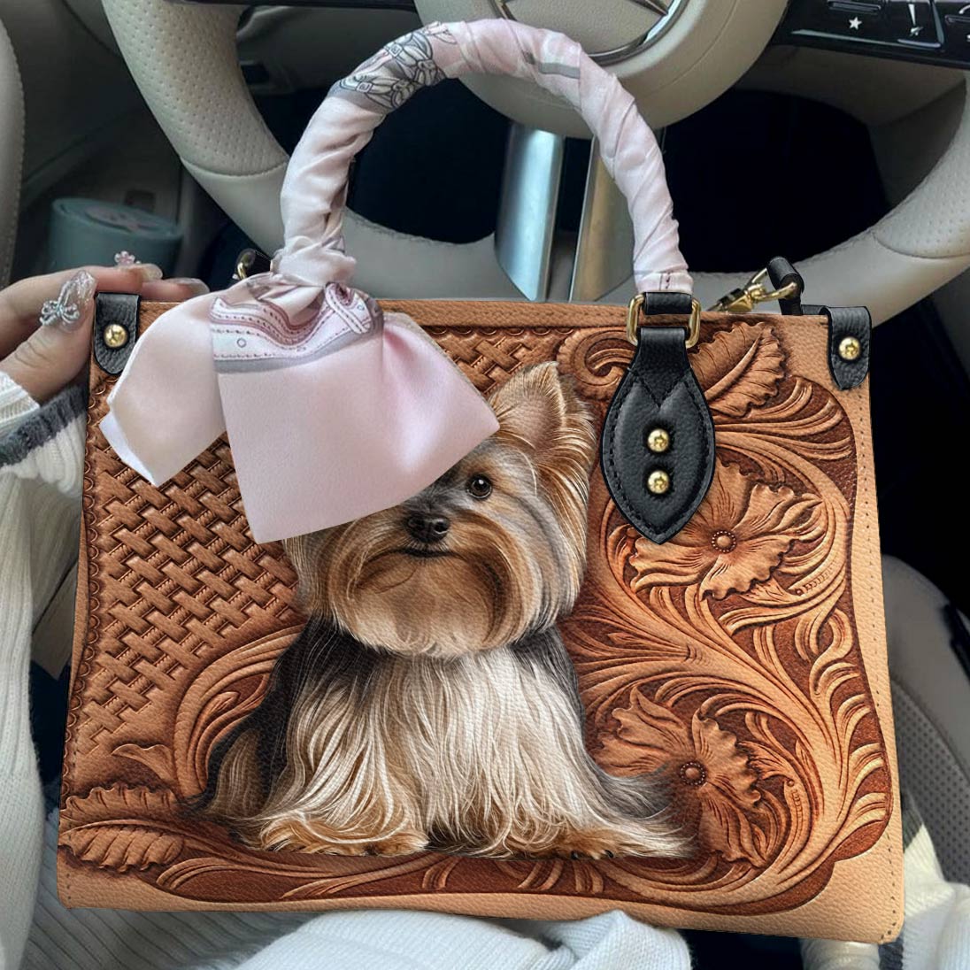 Leather Bag Vintage Yorkie Grace