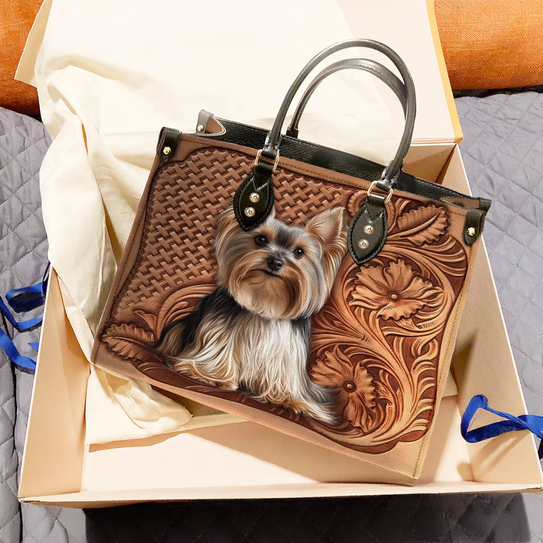 Leather Bag Vintage Yorkie Grace
