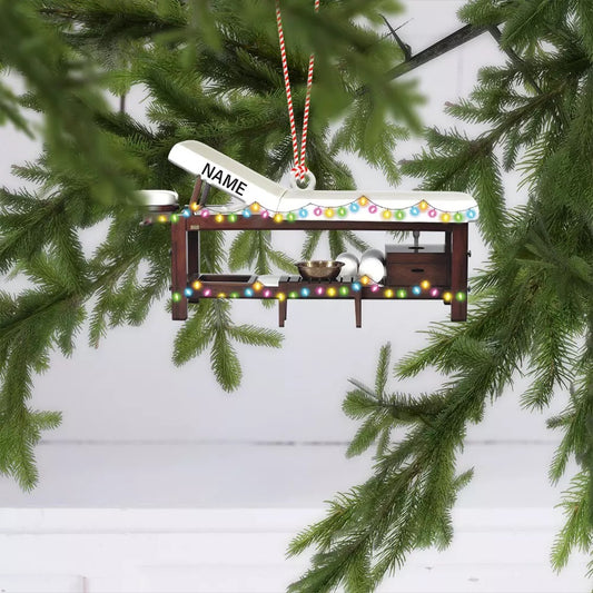 Massage Table Xmas Personalized Gift, Massage bed table Christmas Ornaments, Ornament Decoration, Ornament For Gift, Ornament Christmas