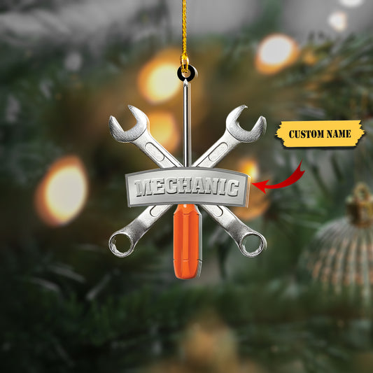 Mechanic 03 custom shaped acrylic christmas Ornament, Christmas gift for Mechanic 1, Ornament Decoration, Ornament For Gift, Ornament Christmas