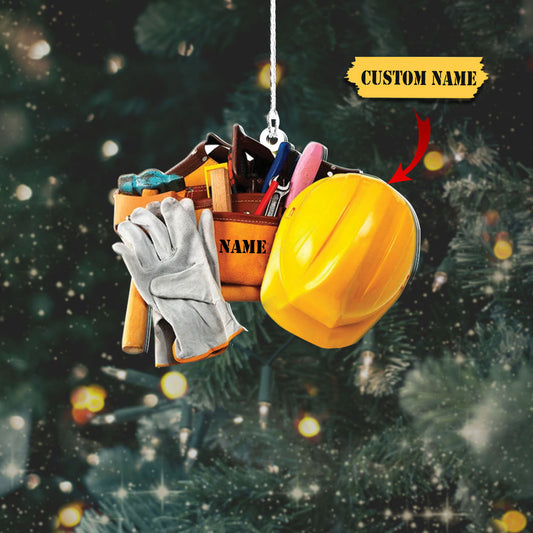 Mechanic Tools Set Civil Engineer Personalized Flat Ornaments, Ornament Decoration, Ornament For Gift, Ornament Christmas