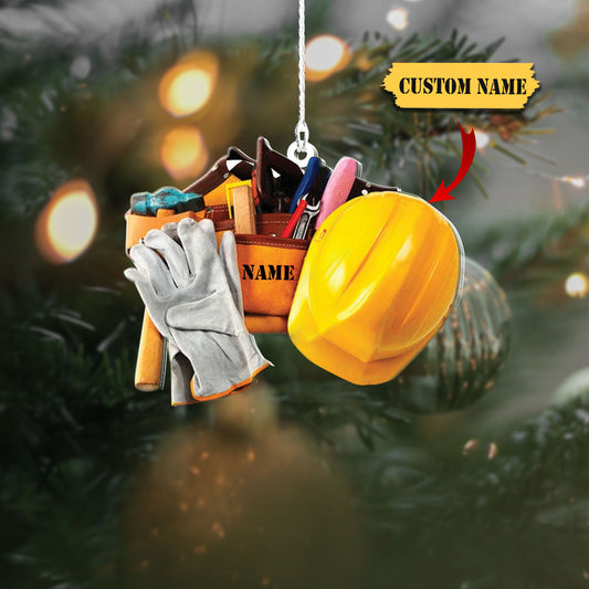 Mechanic Tools Set Civil Engineer Personalized Flat Ornaments, Ornament Decoration, Ornament For Gift, Ornament Christmas