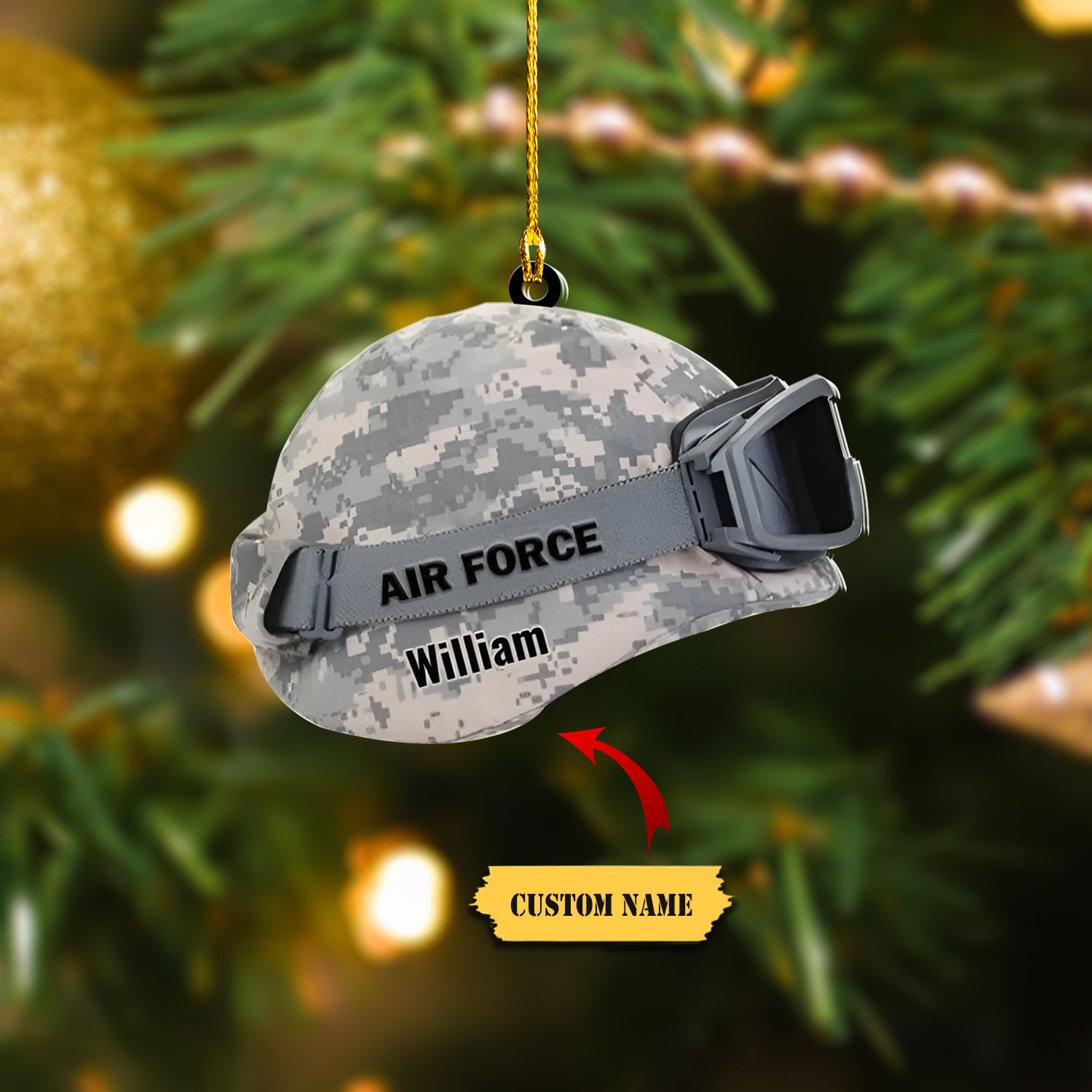 Military Helmet Personalized Cut Ornament Gift For Veteran, Ornament For Him, Gift For Him, Ornament Christmas
