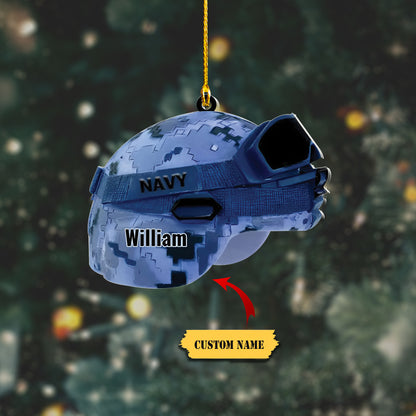 Military Helmet Personalized Cut Ornament Gift For Veteran, Ornament For Him, Gift For Him, Ornament Christmas