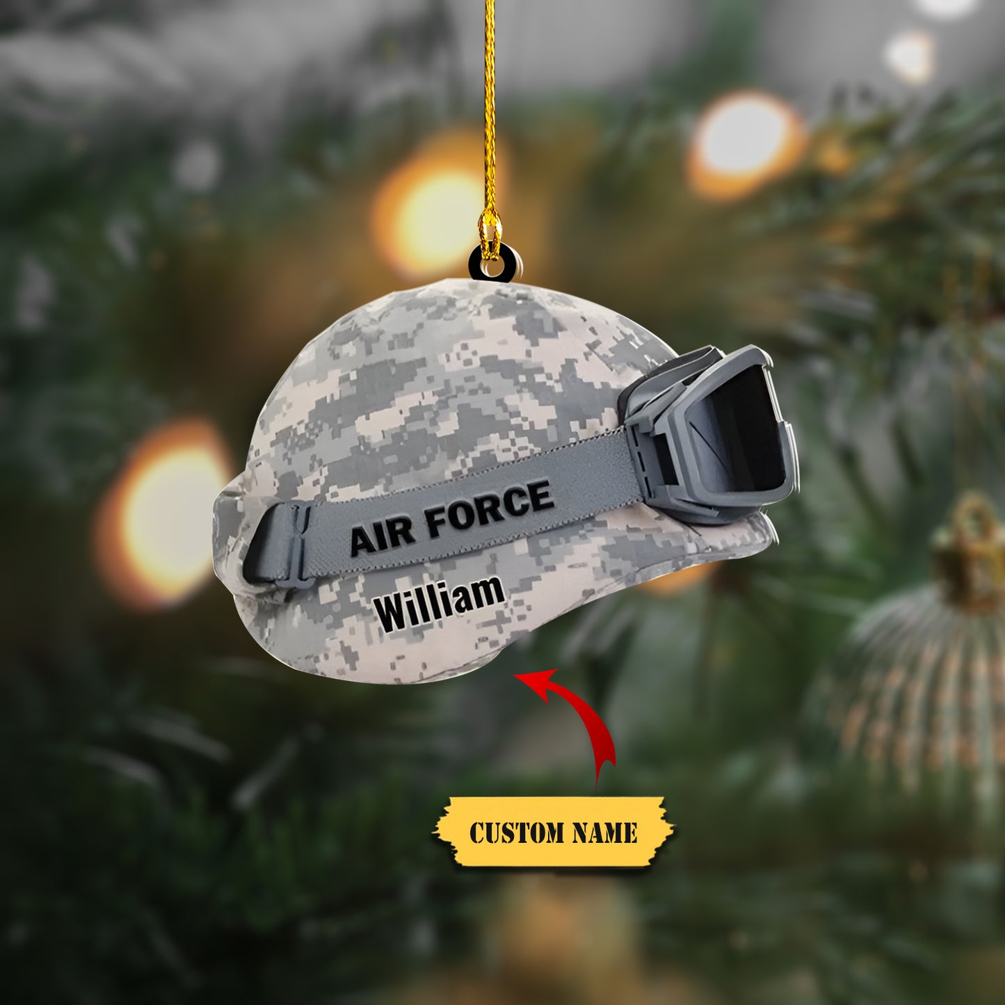 Military Helmet Personalized Cut Ornament Gift For Veteran, Ornament For Him, Gift For Him, Ornament Christmas