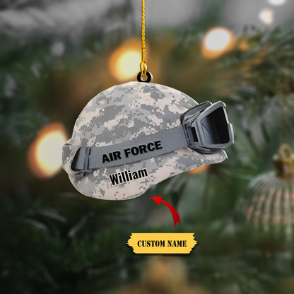Military Helmet Personalized Cut Ornament Gift For Veteran, Ornament For Him, Gift For Him, Ornament Christmas