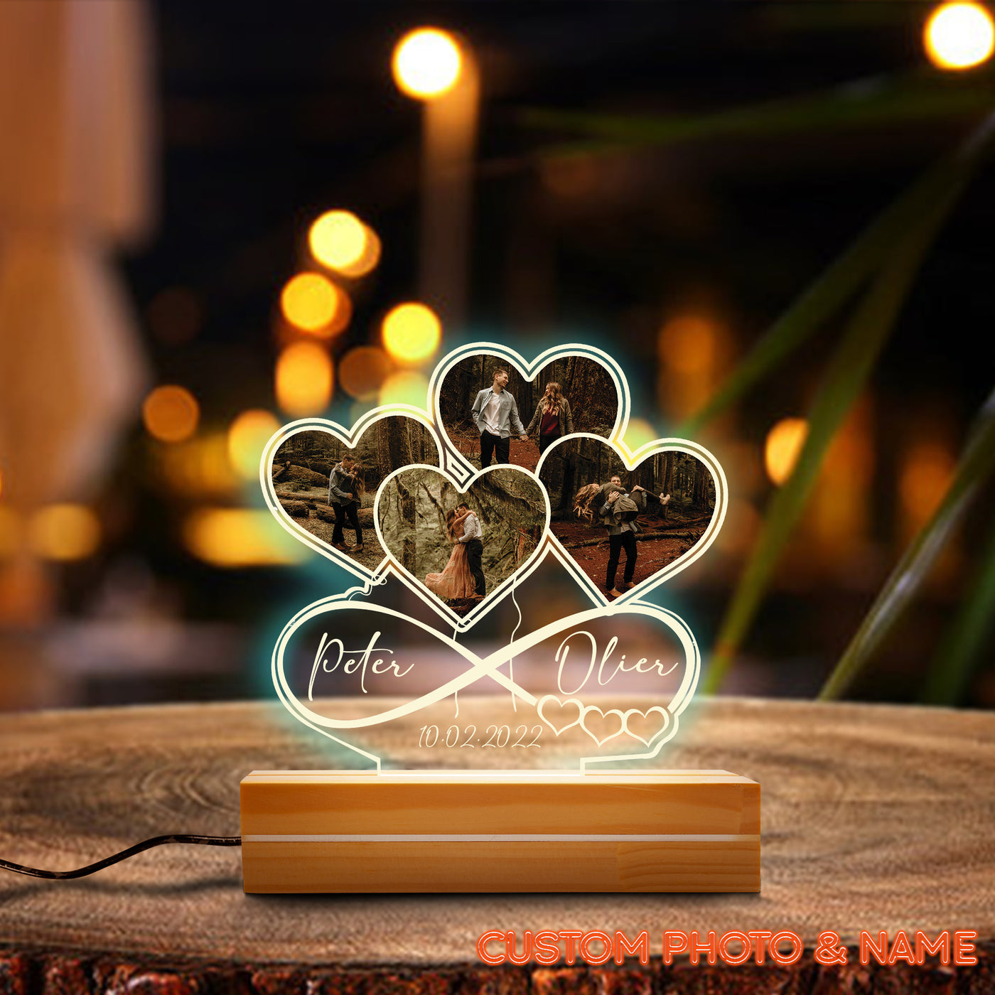 Custom Photo Wedding LED Light, Anniversary Plaque, Engagement Gifts, –  SimpleKool