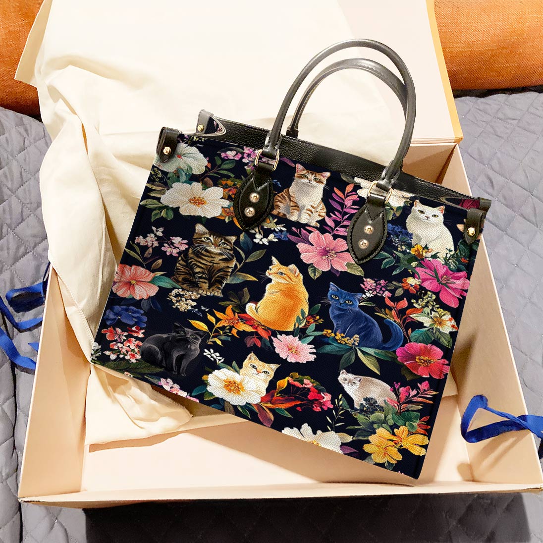 Leather Bag Moonlit Garden Whiskers