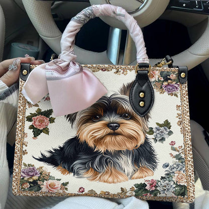 Leather Bag Royal Yorkie Bloom