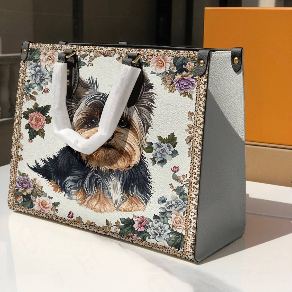 Leather Bag Royal Yorkie Bloom