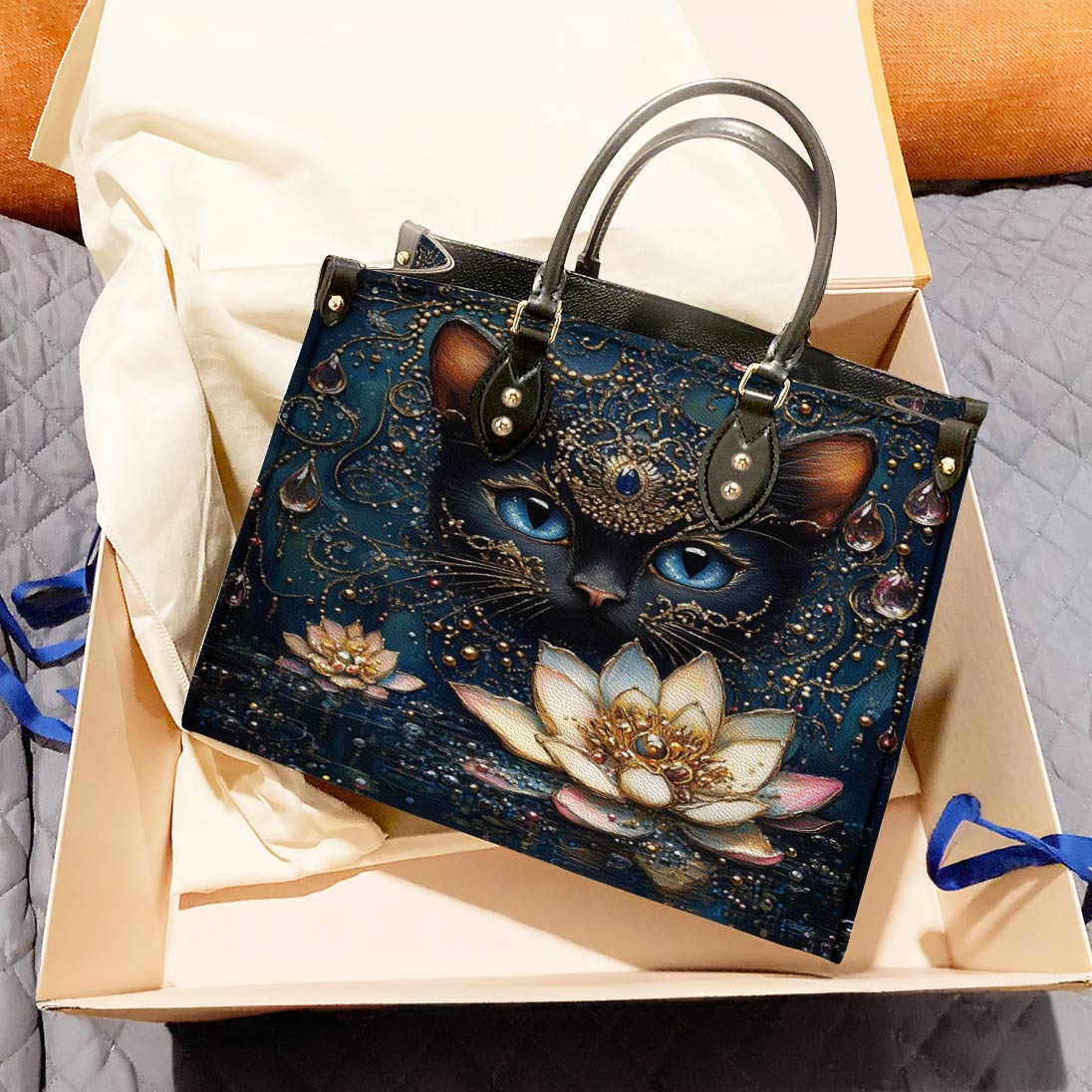 Leather Bag Mystic Black Cat