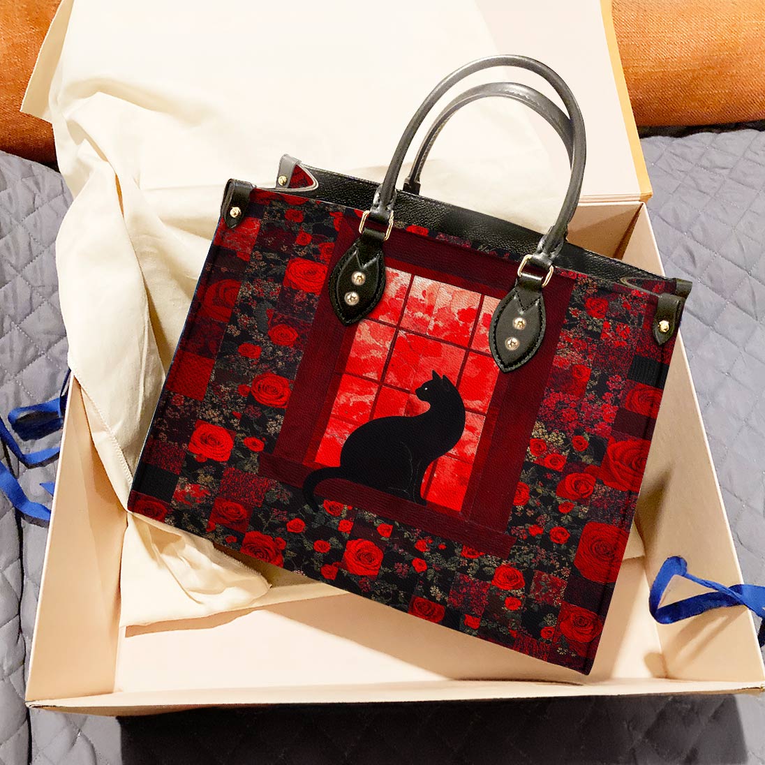 Leather Bag Midnight Rose Window