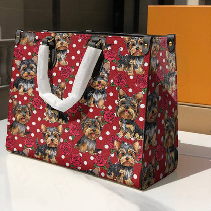 Leather Bag Rosy Yorkie Charm