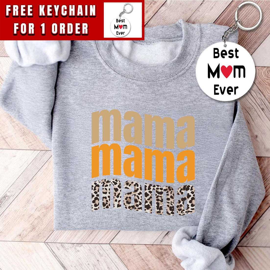 Mama Shirt for Women, Gift for Mother's Day, Mama Leopard Sweatshirt