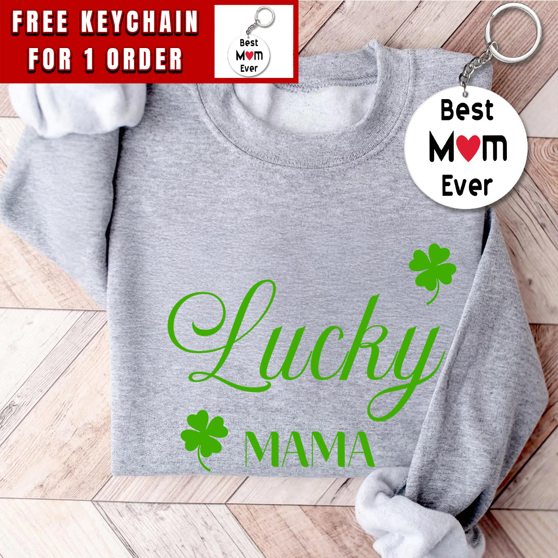 Lucky Mama Sweatshirt, One Lucky Mama Womens St Patrick's Day