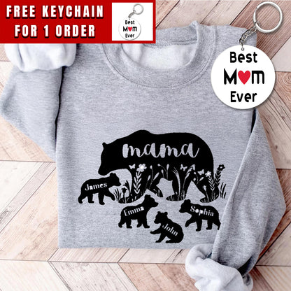 Mama Bear With Name Sweatshirt , Mom Shirt, Gift for Mother's Day
