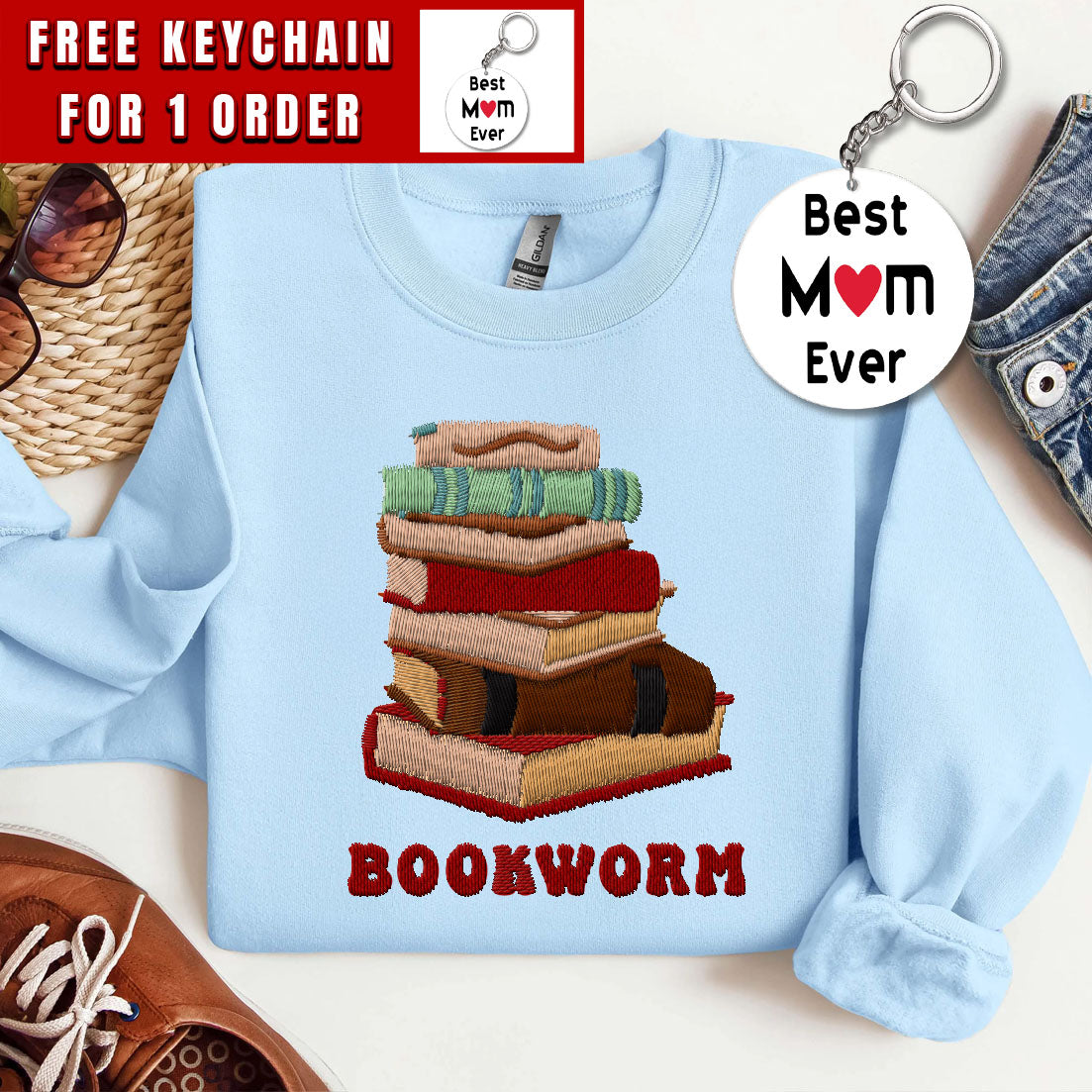 Bookworm Sweatshirt, Embroidered Book Lover Shirt, Reading Teacher Shirt, Bookish Sweatshirt, Librarian Tshirt, Best Gifts For Readers