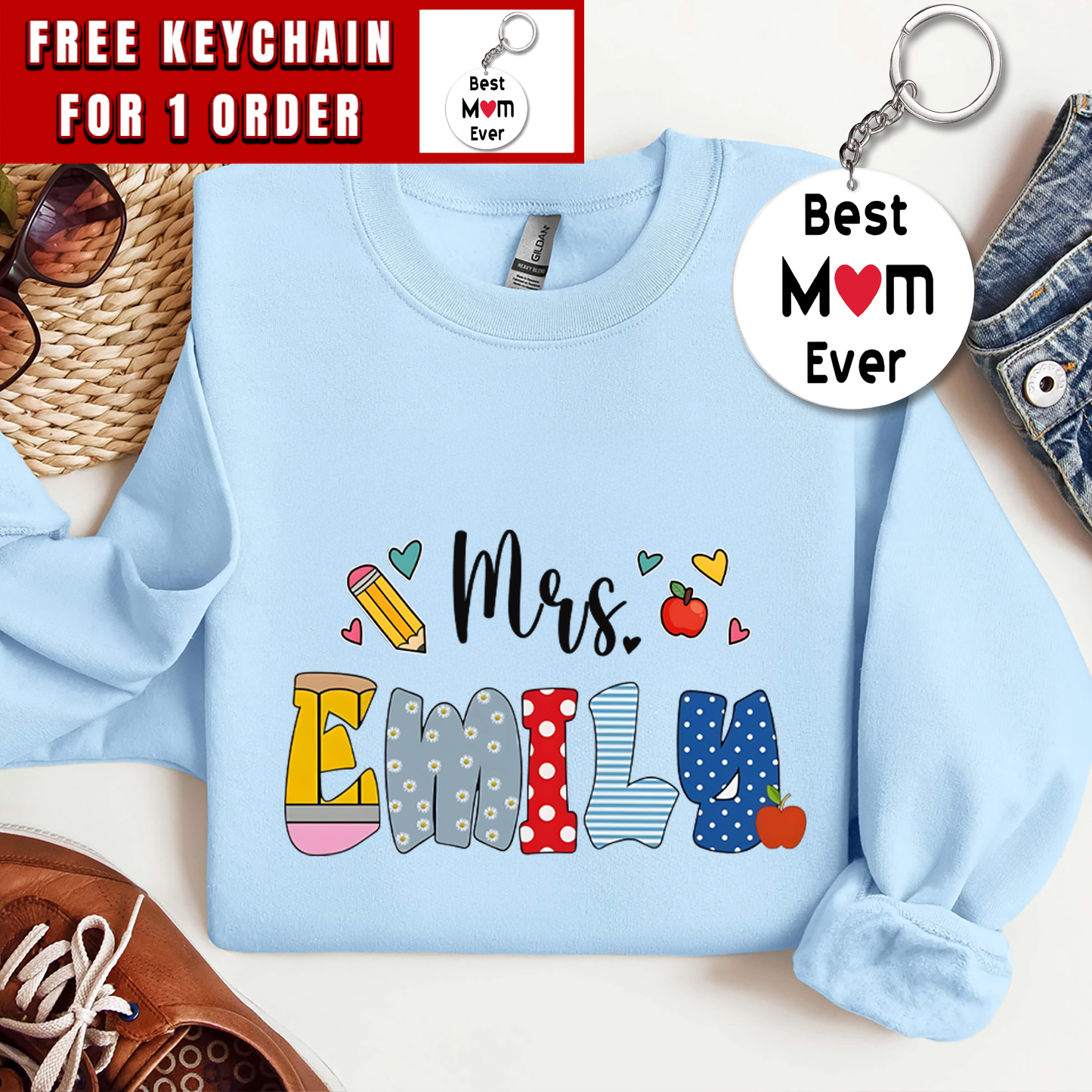 Custom Teacher Shirt, Teacher Name Shirt, Teacher Gifts Personalized, Teacher Appreciation Gifts, Back to School Shirt, Gift for Teacher Day