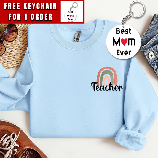 Teacher Sweatshirt Womens Funny Rainbow Teach Shirt