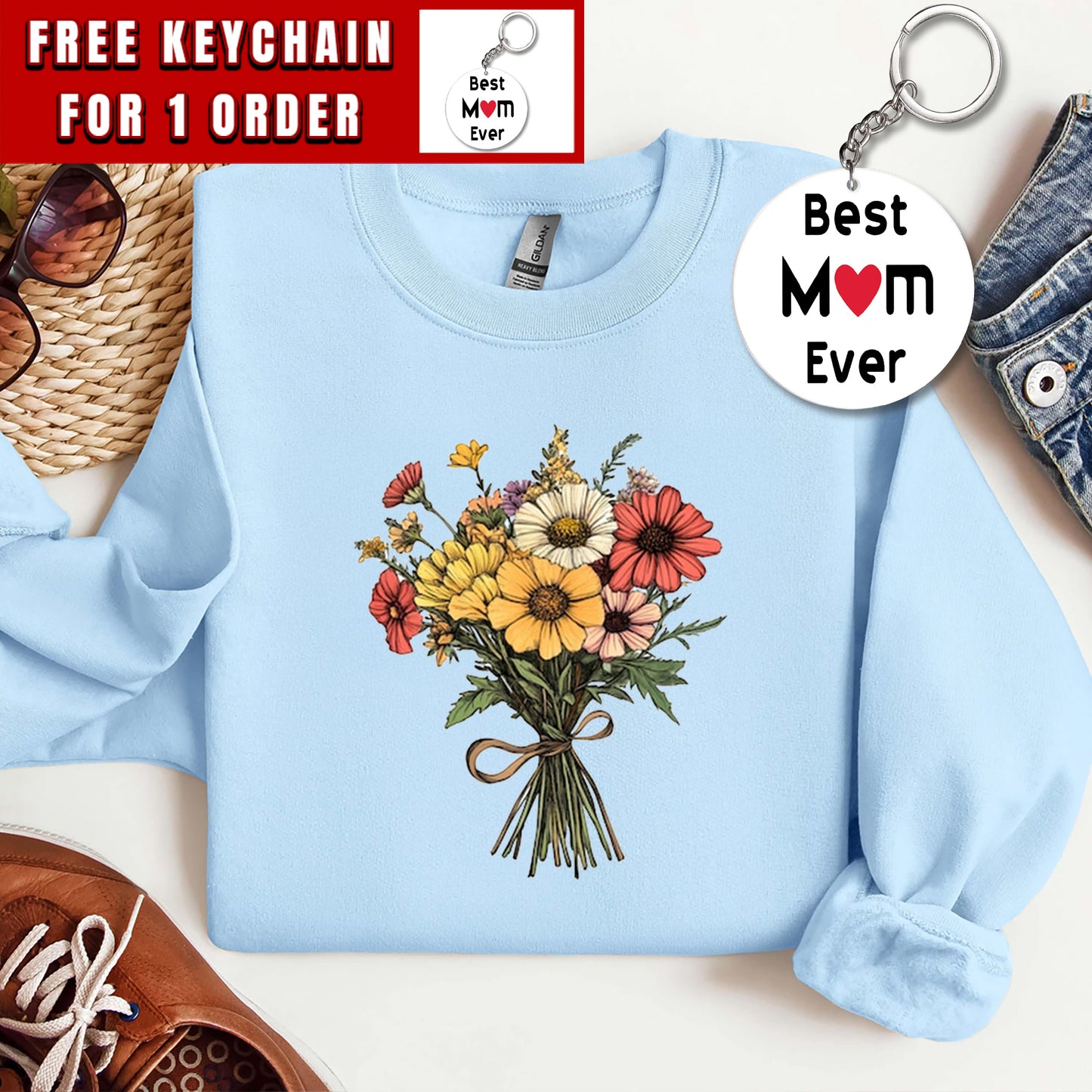 Personalized Mom Sweatshirt Custom Birthday Gift for Grandma Plant Mama Shirt