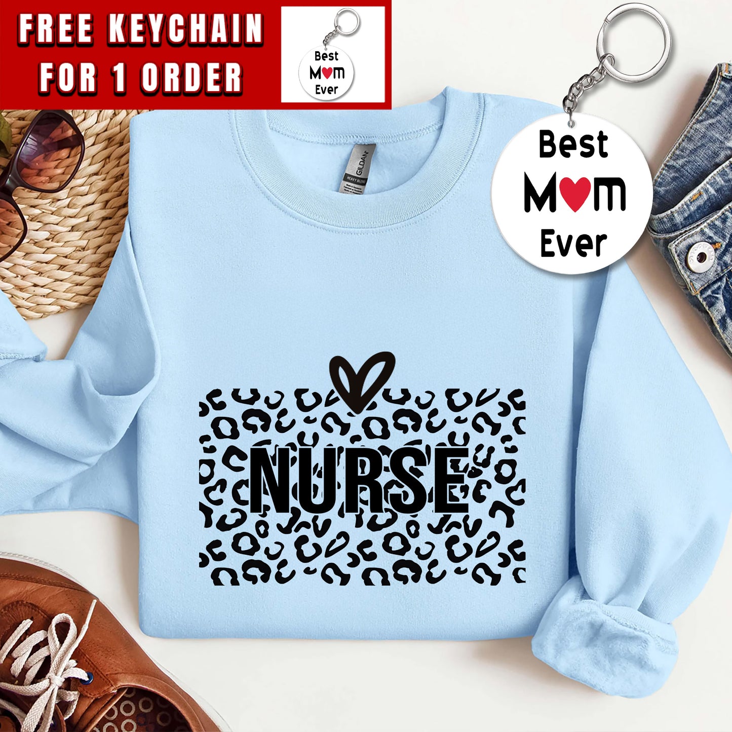 Nurse Sweatshirt, Nurse Shirts for Women, Nurse Saving Lives, Nurse Gift, Leopard Nurse Shirt, Nurse Life Shirt, Nurse Love Shirt