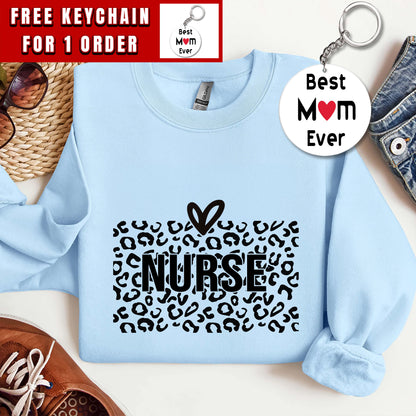Nurse Sweatshirt, Nurse Shirts for Women, Nurse Saving Lives, Nurse Gift, Leopard Nurse Shirt, Nurse Life Shirt, Nurse Love Shirt