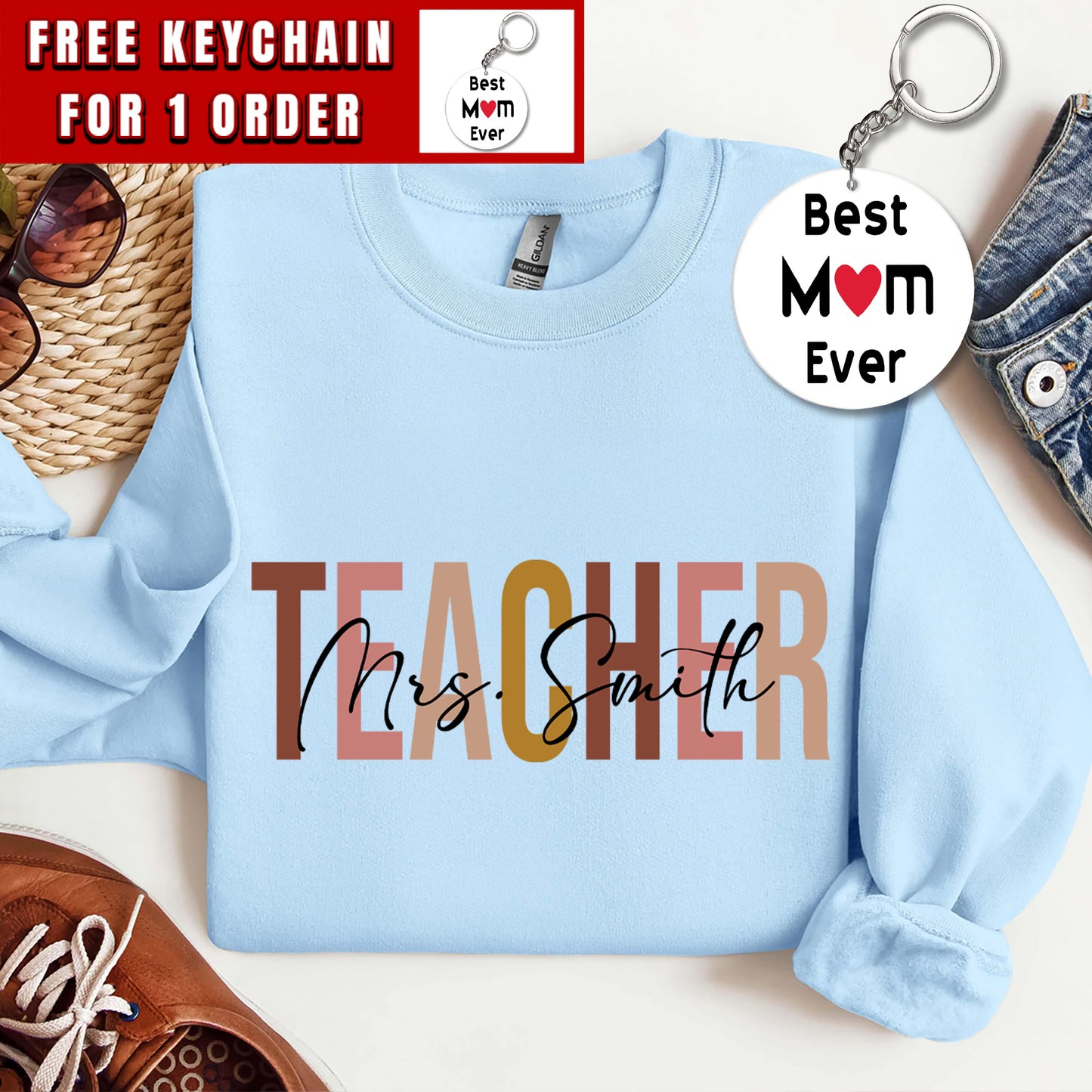 Custom Teacher Last Name Shirt, Teacher Mrs Shirt, Cute Teacher Shirt, Teacher Appreciation Shirt, Gift for Teacher, Elementary Teacher Gift