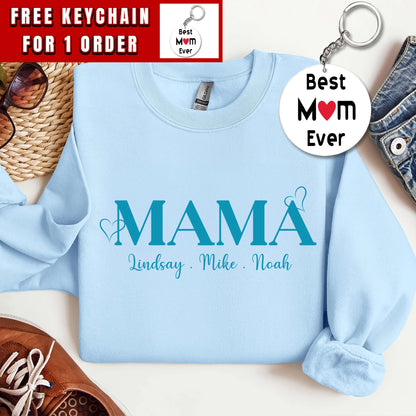 Custom Mama Sweatshirt With Kids Names, Mommy Outfit, Cute Momma Clothing, Gift for Mother's day