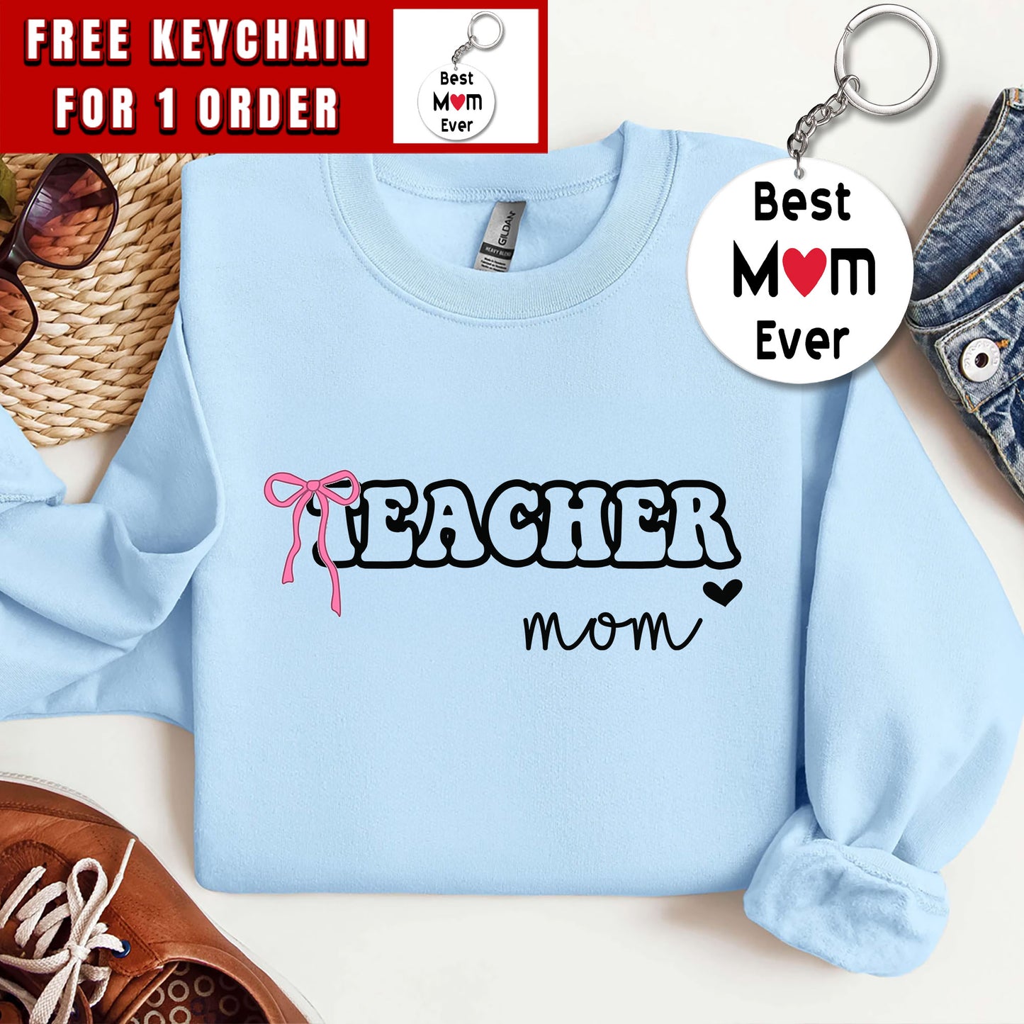 Teacher Mom Sweatshirt, Gift for Teacher Mom, Mother's Day Gift