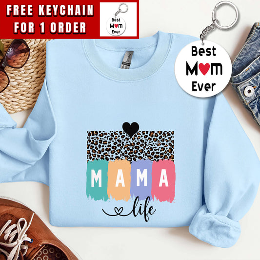Mama Life Sweatshirt, Mama shirt, Leopard Mama shirt, Colorful Mama Shirt, Mother's Day gift