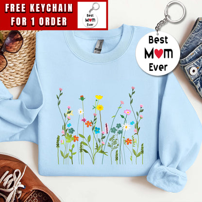 Wildflower Flowers Sweatshirt, Flower T-Shirt