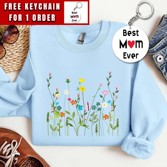 Wildflower Flowers Sweatshirt, Flower T-Shirt