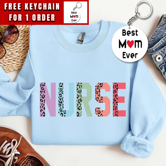 Women Nurse Leopard Sweatshirt, Nurse T-shirt, Gift for Nurse