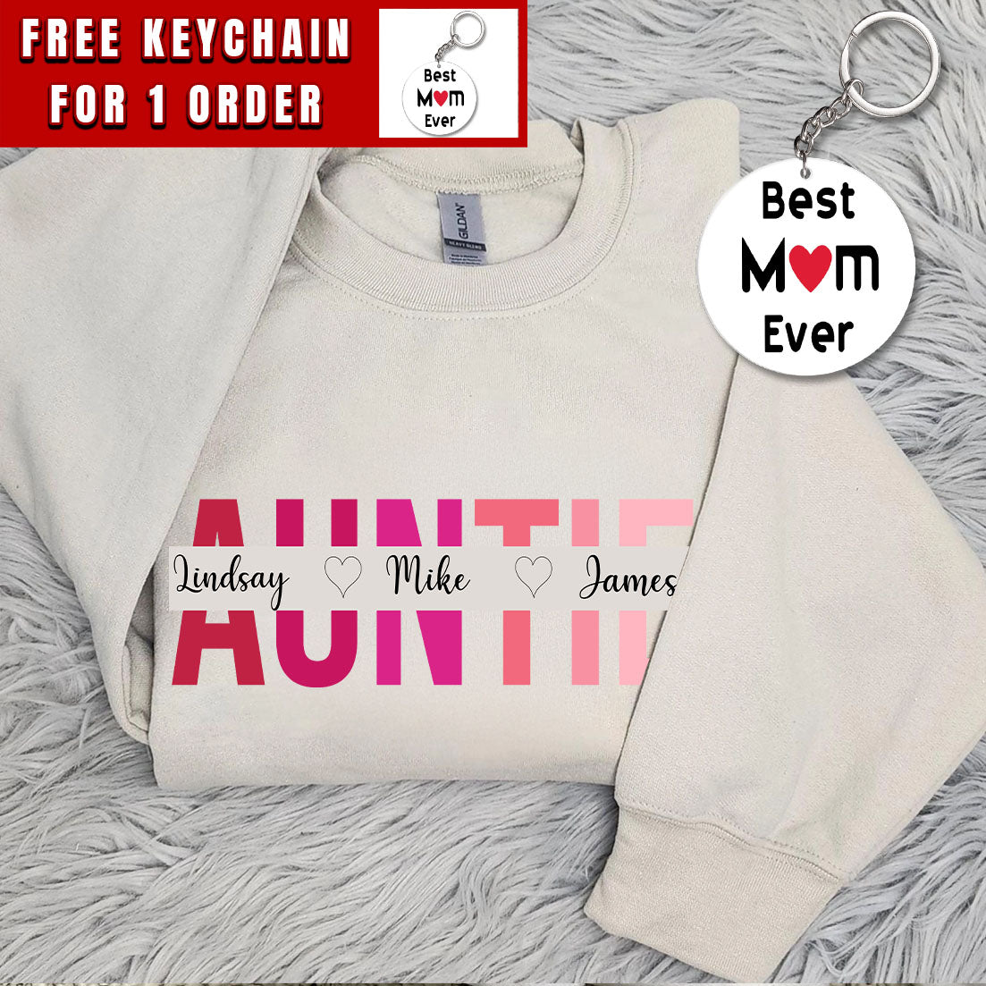 Custom Auntie Sweatshirt, Personalized Aunt Hoodie With Nephew Niece Names, Pregnancy Announcement Outfit, New Aunt Clothing, Auntie Gifts
