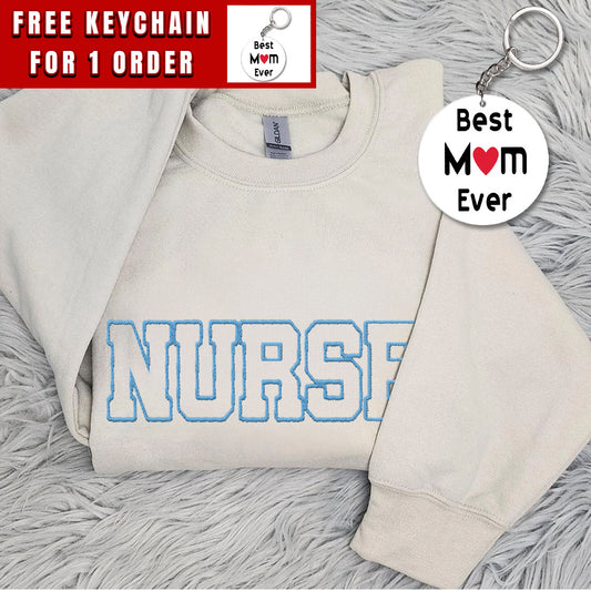 Embroidered NURSE Sweatshirt | Nurse Pullover Sweatshirt | Gift for Grad | New Nurse Gift | Nurse Crewneck Sweatshirt