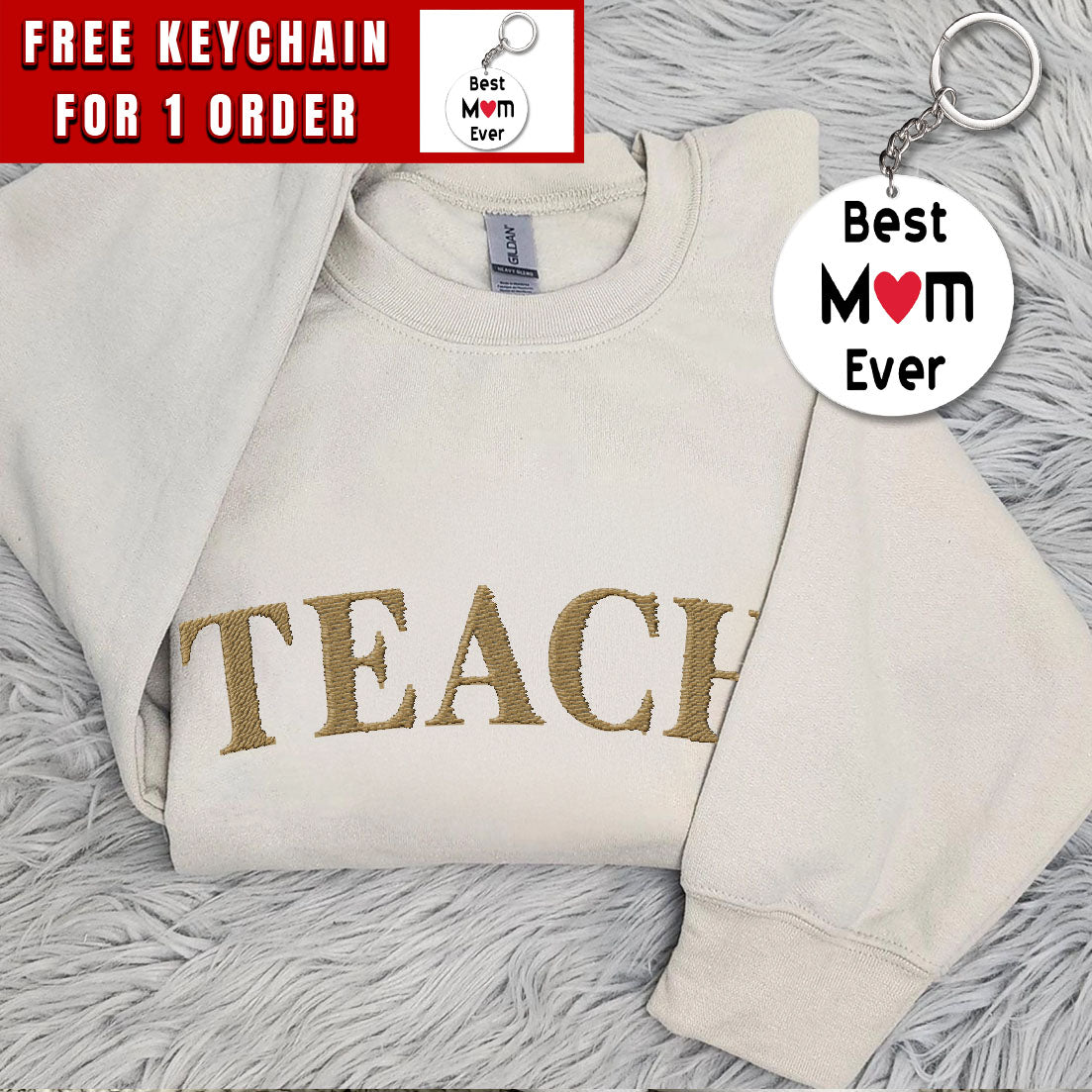 Embroidered Teach Sweatshirt, Cute Teacher Sweatshirt, Teacher Appreciation Gift, Back To School, Elementary Teacher Shirt, Team Teacher Shirt Gift