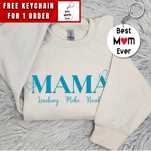 Custom Mama Sweatshirt With Kids Names, Mommy Outfit, Cute Momma Clothing, Gift for Mother's day