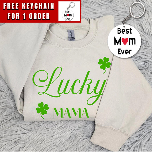 Lucky Mama Sweatshirt, One Lucky Mama Womens St Patrick's Day