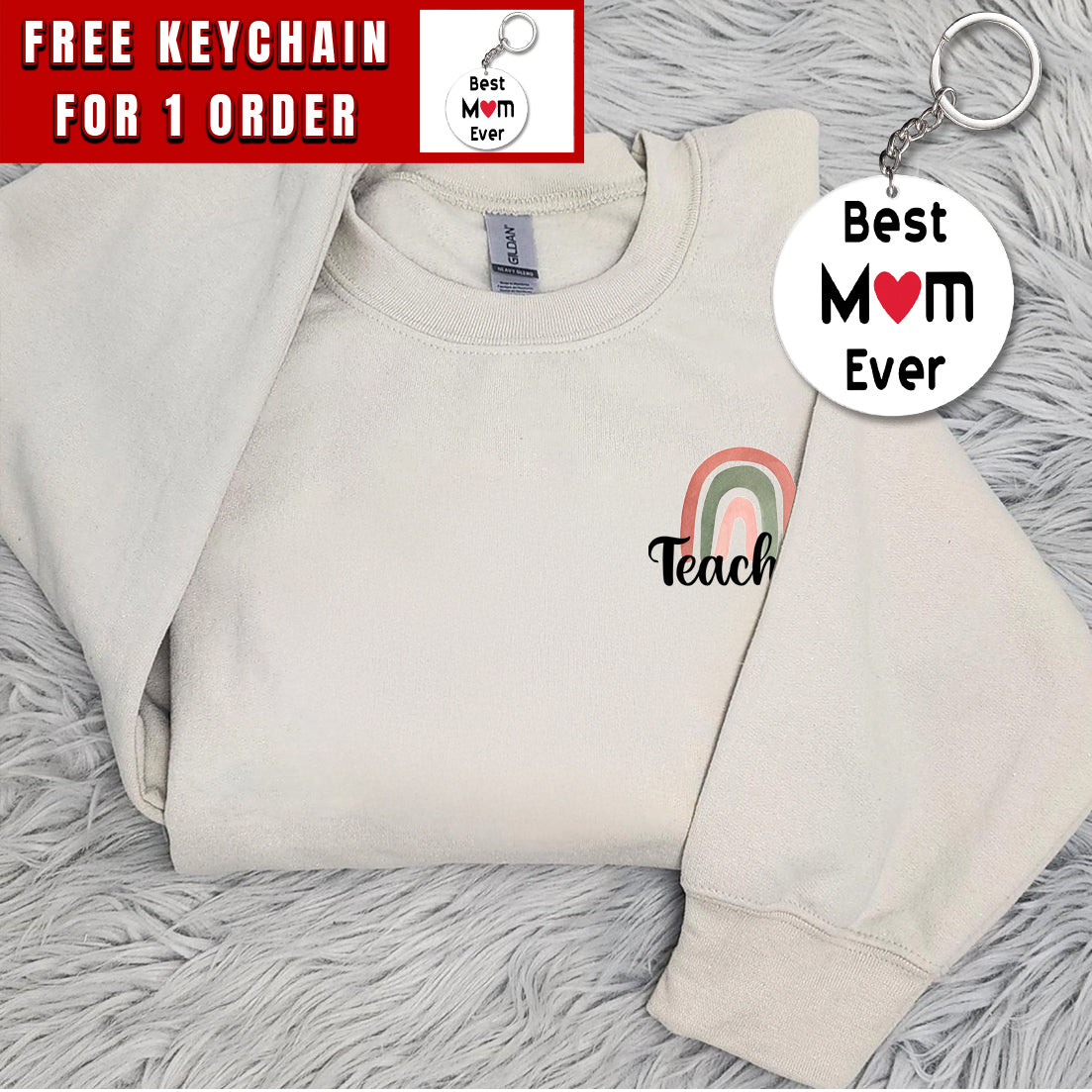 Teacher Sweatshirt Womens Funny Rainbow Teach Shirt