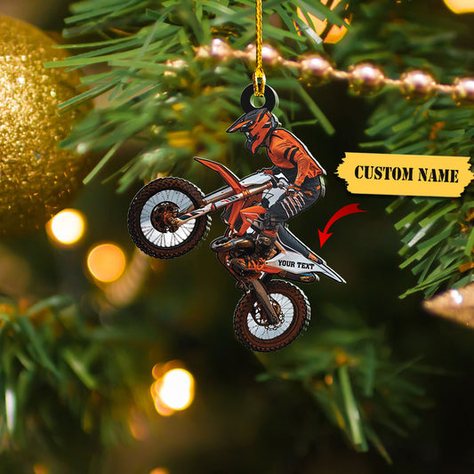 Motocross, Biker, Custom Shaped Ornament 05.1, RINC98, Ornament Decoration, Ornament For Gift, Ornament Christmas