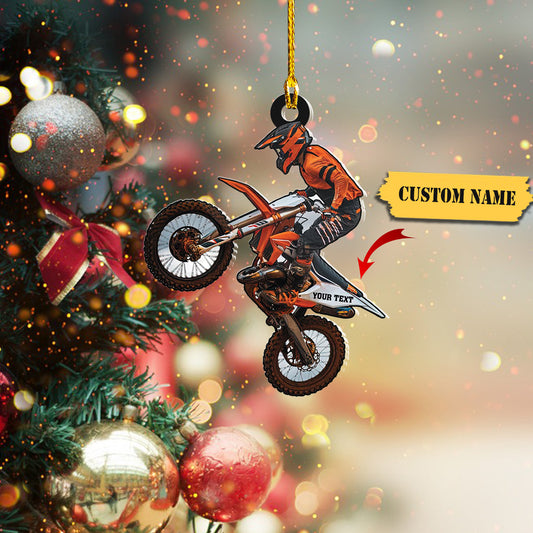 Motocross, Biker, Custom Shaped Ornament 05.1, RINC98, Ornament Decoration, Ornament For Gift, Ornament Christmas