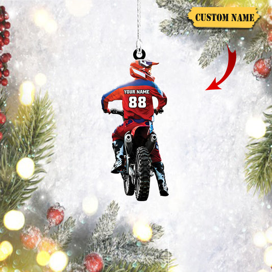 Motocross, Biker, Custom Shaped Ornament 06, Ornament Decoration, Ornament For Gift, Ornament Christmas