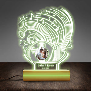 Led Music and Song Plaque with Speaker, Best Friend Christmas Gift, Custom Acrylic Plaque with Photo, Personalized Classical music on vinyl, Custom Photo.