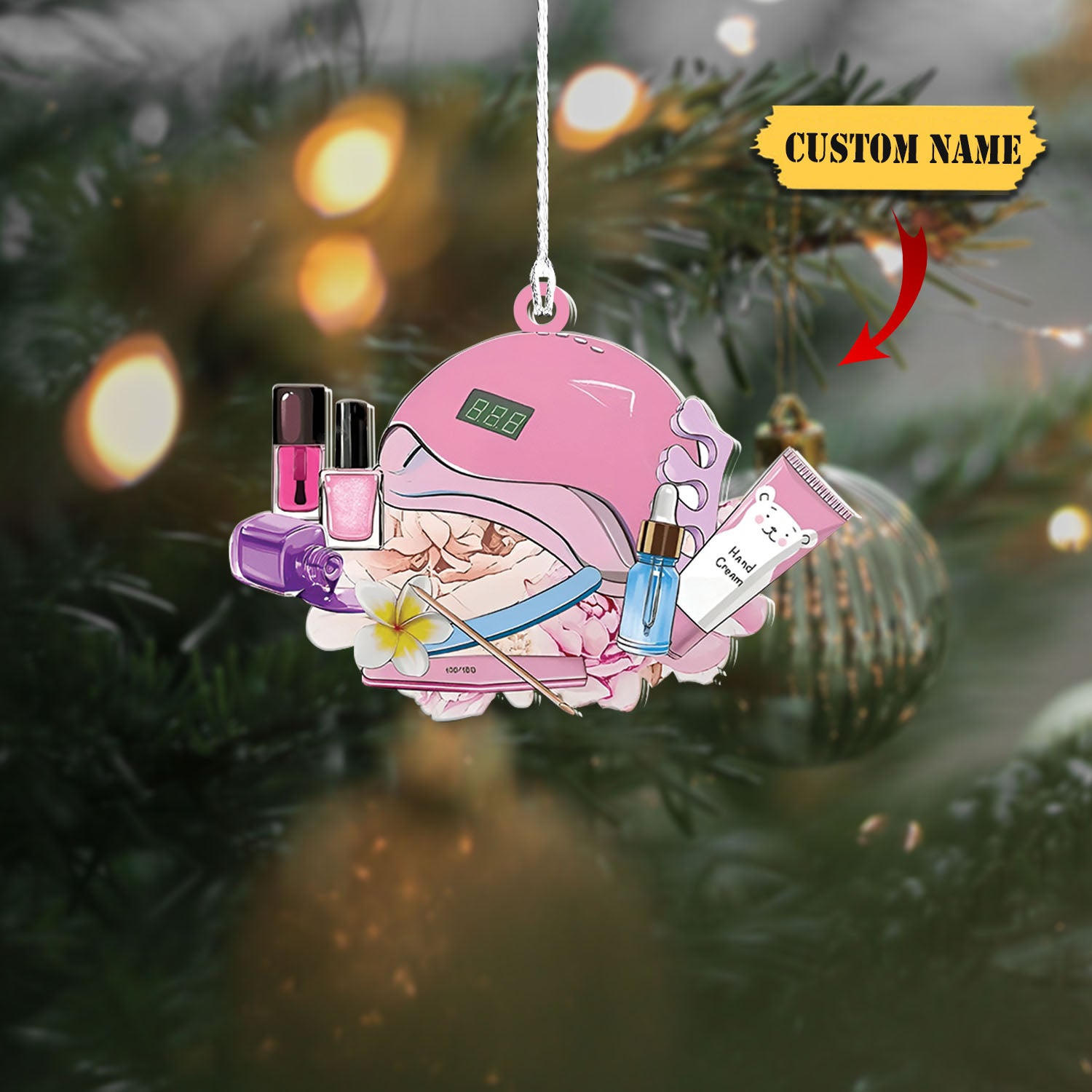 Nail Technician Manicurist Gift, Christmas Gift Shaped Ornament, Ornament Decoration, Ornament Christmas