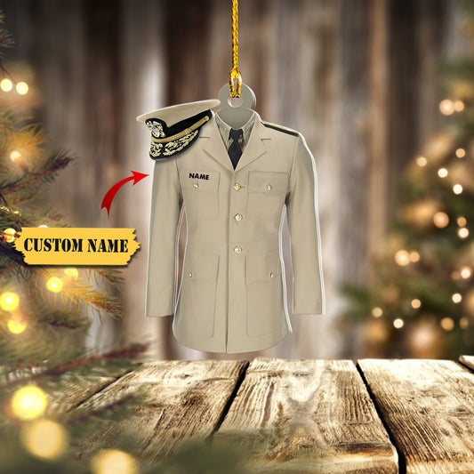 Navy Uniform Personalized Christmas Ornament_Style 1, Ornament Decoration, Ornament For Gift, Ornament Christmas