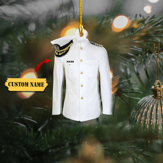 Navy Uniform Personalized Christmas Ornament_Style 2, Ornament Decoration, Ornament For Gift, Ornament Christmas