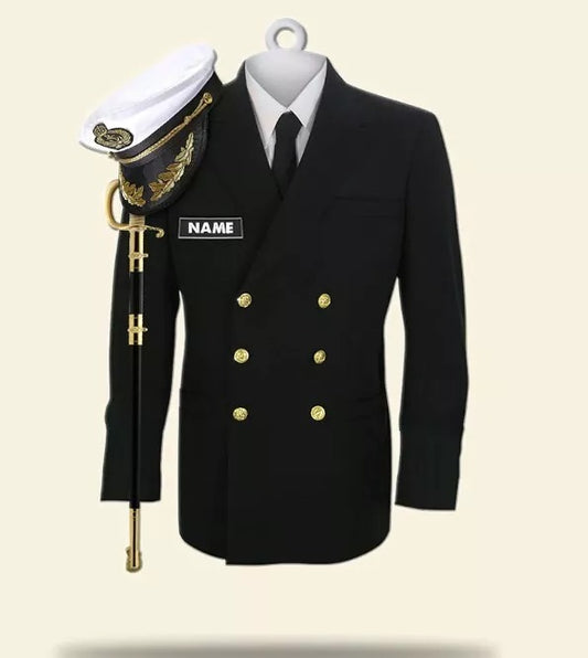 Navy Uniform With Custom Name - Personalized Christmas Ornament, Ornament Decoration, Ornament For Gift, Ornament Christmas
