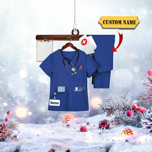 Nurse Uniform Custom Shaped Acrylic Ornament, Ornament Decoration, Ornament For Gift, Ornament Christmas