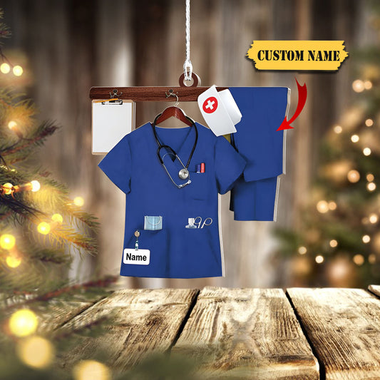 Nurse Uniform Custom Shaped Acrylic Ornament, Ornament Decoration, Ornament For Gift, Ornament Christmas