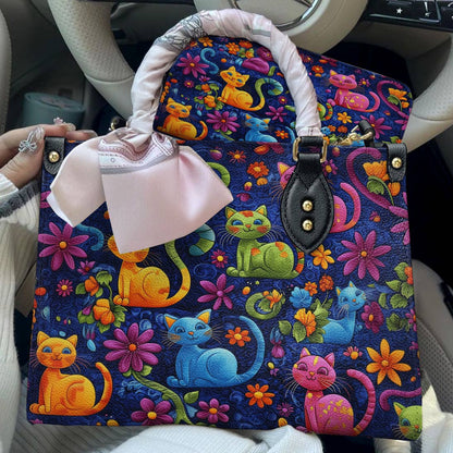 Cat Leather Bag Cute Cats Blossom